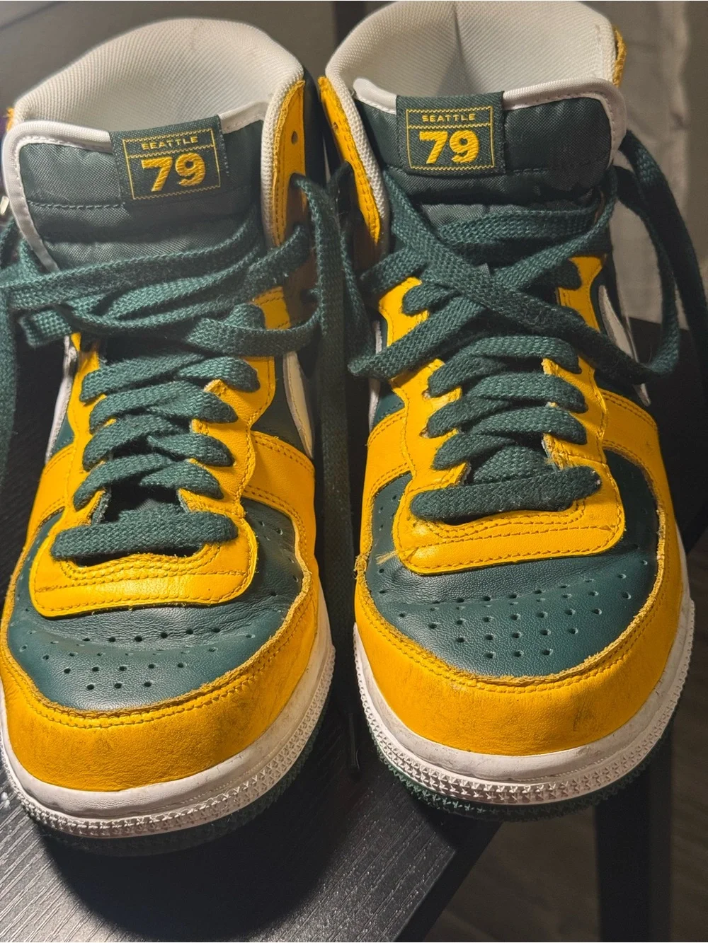Nike Terminator High Seattle Super Sonics Men’s Green and Yellow